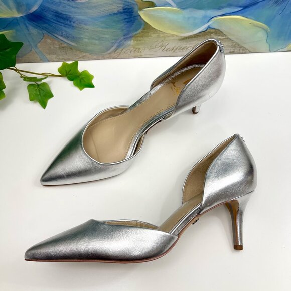Sam Edelman Jaina d'Orsay Pump in Silver Size 6 - Picture 6 of 9